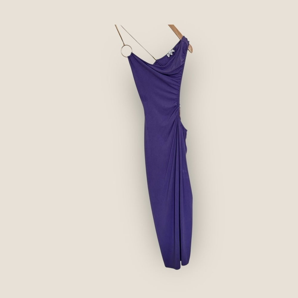 WhoWhatWear | Gold & Purple Cutout Ruched Dress | Size L - Picture 2 of 12